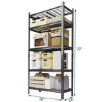 Étagère de garage métallique robuste à 5 niveaux, capacité de 1000 kg - Réglable pour rangement, garage et sous-sol