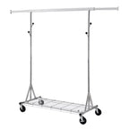 VIYET 68 600LBS Heavy-Duty Rolling Clothes Rack, Collapsible Iron Commercial Garment Rack (Portable Hanger for Bedroom)