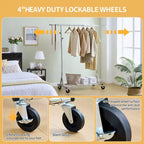 Portant à Vêtements Roulant Robuste de 68 600 lb, Penderie Commerciale Pliable en Fer (Cintres Portables pour Chambre)