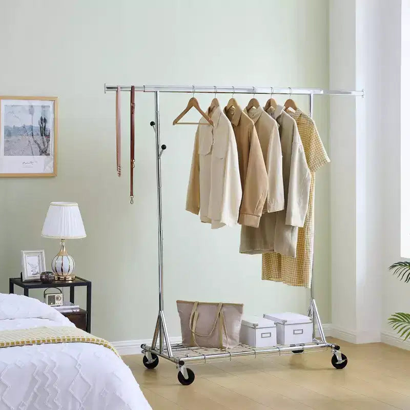 Portant à Vêtements Roulant Robuste de 68 600 lb, Penderie Commerciale Pliable en Fer (Cintres Portables pour Chambre)