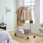 Portant à Vêtements Roulant Robuste de 68 600 lb, Penderie Commerciale Pliable en Fer (Cintres Portables pour Chambre)