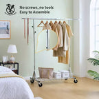 Portant à Vêtements Roulant Robuste de 68 600 lb, Penderie Commerciale Pliable en Fer (Cintres Portables pour Chambre)