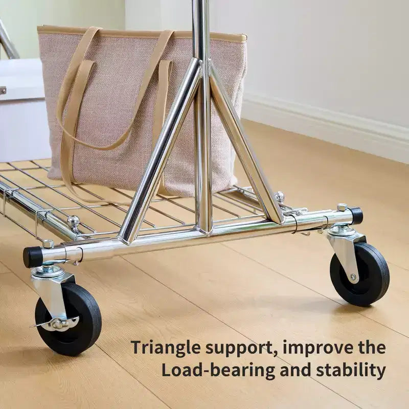 Portant à Vêtements Roulant Robuste de 68 600 lb, Penderie Commerciale Pliable en Fer (Cintres Portables pour Chambre)