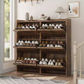 Shoe Cabinet with 6 Flip Drawers, Wooden Shoe Organizer Cabinet with Adjustable Shelf, Shoe Storage for Entryway, for Hallway, Living Room