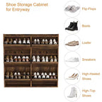 Meuble à chaussures avec 6 tiroirs à abattant, meuble de rangement pour chaussures en bois avec étagère réglable, rangement à chaussures pour l'entrée, le couloir, le salon