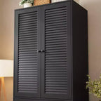 Armoire de rangement avec tiroirs, armoire en bois de 176,5 cm avec tringle de suspension, placard de rangement à 2 portes pour chambre à coucher