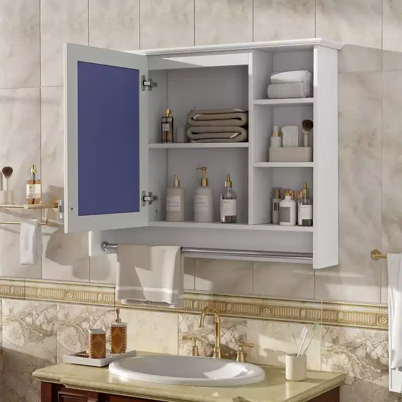 Armoire de toilette murale de 36 po avec porte miroir et porte-serviettes
