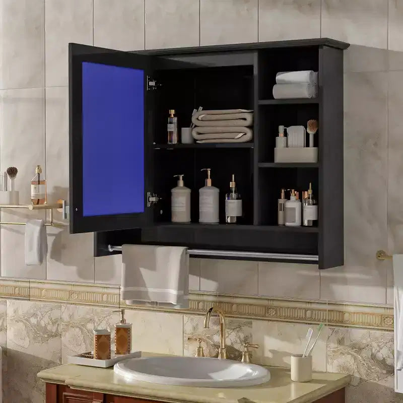 Armoire de toilette murale de 36 po avec porte miroir et porte-serviettes