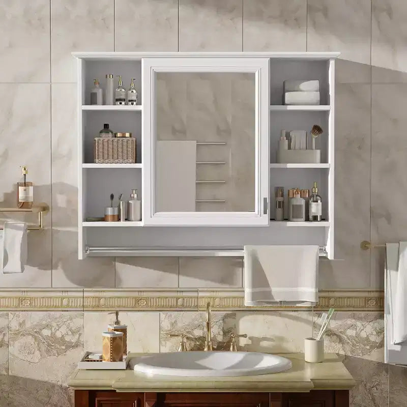 Armoire de toilette murale de 36 po avec porte miroir et porte-serviettes