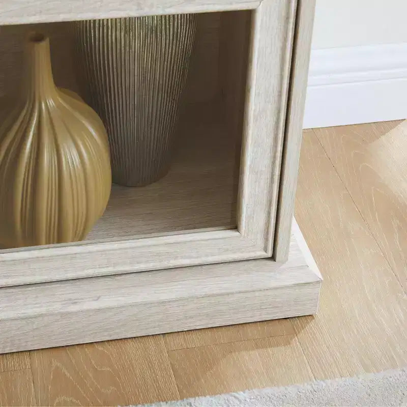 Vitrine en verre à 4 niveaux de 160 cm, meuble de collection en MDF blanc et verre trempé (portes relevables pour objets de collection/jouets/livres)