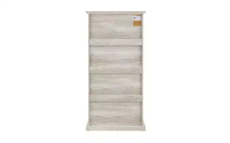Vitrine en verre à 4 niveaux de 160 cm, meuble de collection en MDF blanc et verre trempé (portes relevables pour objets de collection/jouets/livres)