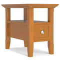 Normandy 14 inch Wide Solid Wood Transitional Narrow Side Table with Drawer