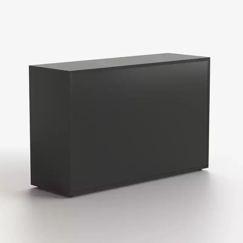47.04 Buffet moderne avec portes en acrylique incassable – Meuble de rangement à 2 tiroirs avec étagères réglables – Noir mat