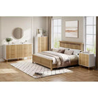 Commode à 5 tiroirs, organisateur de rangement moderne en bois de 122 cm de haut pour chambre à coucher, blanc