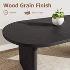 Table à manger ovale de 180 cm pour 6-8 personnes, longue table de cuisine de style ferme avec base en bois épais pour salle à manger, cuisine, salon et bureau