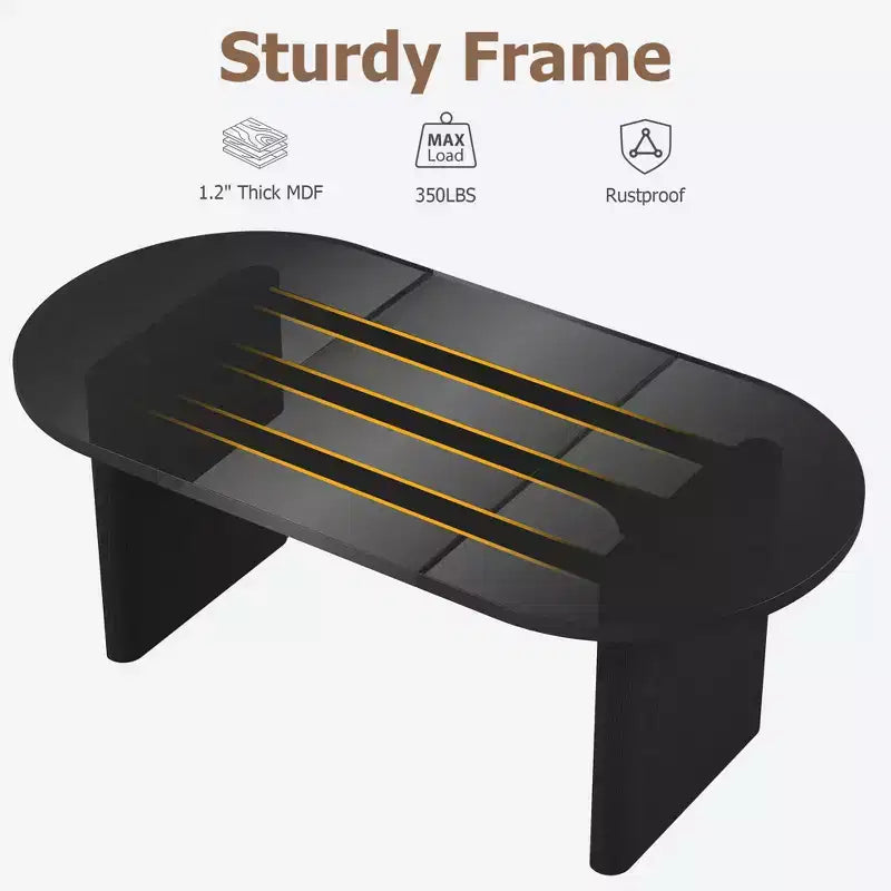Table à manger ovale de 180 cm pour 6-8 personnes, longue table de cuisine de style ferme avec base en bois épais pour salle à manger, cuisine, salon et bureau