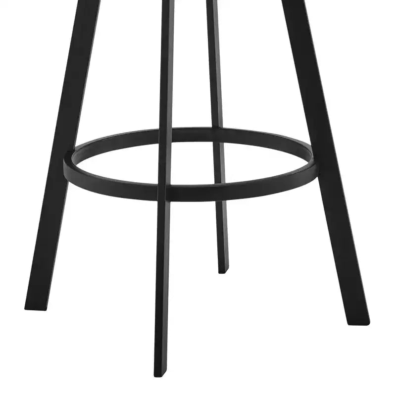 26 tabourets de bar pivotants mi-hauteur en similicuir gris et noir et fer à dossier bas